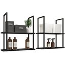 Ver imagem 1 de Kit 02 Prateleiras Decorativas Multiuso Industrial D01 Design Preto Fosco - Inoviza