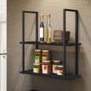 Ver imagem 2 de Kit 02 Prateleiras Decorativas Multiuso Industrial D01 Design Preto Fosco - Inoviza