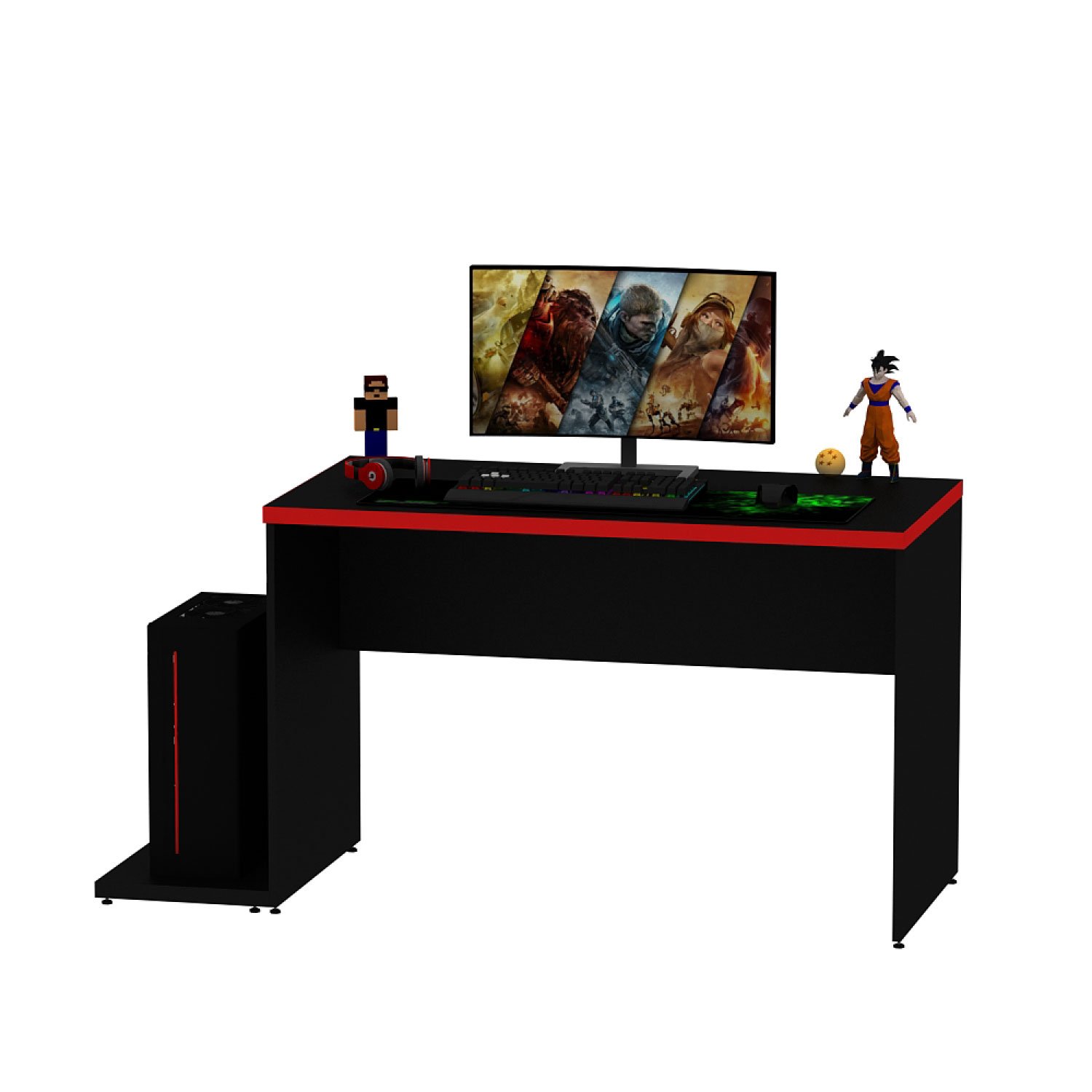 Mesa Gamer Escrivaninha 1200x600 Netmobil - Vermelho - 2