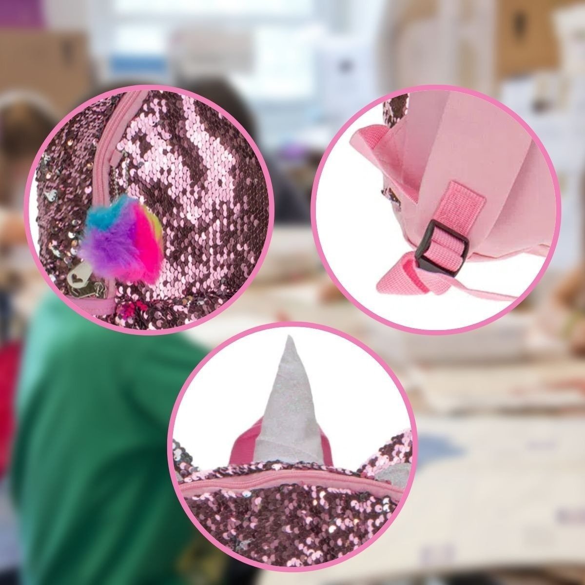 Mochila Escolar UP4YOU Petit Slime 3 Bolsos de Costas Bolsa Colorida Passeio Escola Menina Criança L - 5