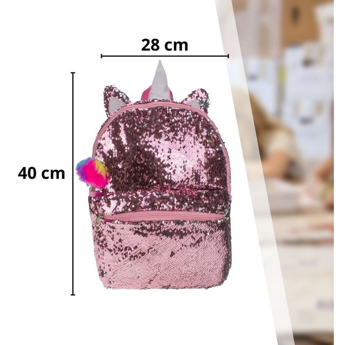 Mochila Escolar UP4YOU Petit Slime 3 Bolsos de Costas Bolsa Colorida Passeio Escola Menina Criança L - 3