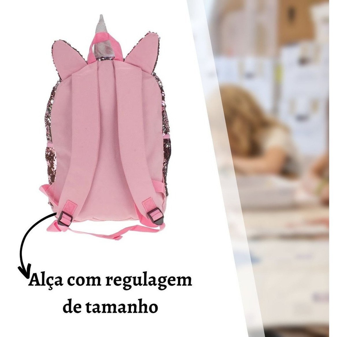 Mochila Escolar UP4YOU Petit Slime 3 Bolsos de Costas Bolsa Colorida Passeio Escola Menina Criança L - 4