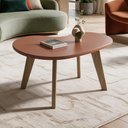 Ver imagem 1 de Mesa de Centro para Sala de Estar Orgânica 91cm Pés Retrô Ariela A05 Terracota - Lyam Decor