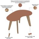 Ver imagem 5 de Mesa de Centro para Sala de Estar Orgânica 91cm Pés Retrô Ariela A05 Terracota - Lyam Decor