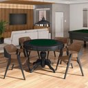 Ver imagem 6 de Kit 3 Cadeiras Sala de Jantar e Jogos Carteados Madeira Maciça Poker Pu Caramelo/preto G42 - Gran