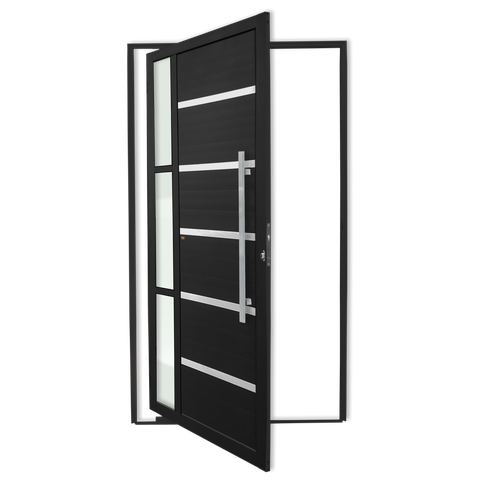 Porta Pivotante Alumínio Lambril Miraggio c/Puxador D.Preto 120 Brimak