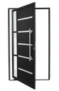 Ver imagem 1 de Porta Pivotante Alumínio Lambril Miraggio c/Puxador D.Preto 120 Brimak