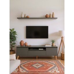 Rack para Tv com Prateleira 180cm Retro Mdf Dallas - On Móveis:verde - 1
