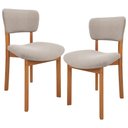 Ver imagem 1 de Kit 02 Cadeiras para Sala de Jantar Cozinha Living Estofada Dara L02 Bouclê Creme - Lyam Decor