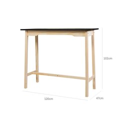 Mesa Bancada Moema 102Ax120Lx46P Cubomob NATURAL E PRETO - 5