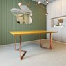 Mesa de Jantar Industrial Alice Madeira Maciça Imbuia Pés em Ferro - 1