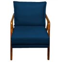 Ver imagem 2 de Poltrona Marília Madeira Maciça - Suede Azul Marinho
