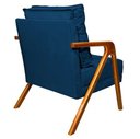 Ver imagem 3 de Poltrona Marília Madeira Maciça - Suede Azul Marinho