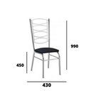 Ver imagem 3 de Kit 6 Cadeiras Gisele Cromada Com Reforço-assento Corino Preto