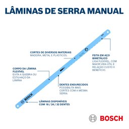 Serra Manual Blister 18 Dentes Bosch - 3