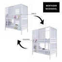 Ver imagem 6 de Beliche Casinha Reta com 02 Janelas e Cortina Madeira Maciça Branco Housin