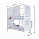 Ver imagem 4 de Beliche Casinha Reta com 02 Janelas e Cortina Madeira Maciça Branco Housin