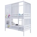 Ver imagem 5 de Beliche Casinha Reta com 02 Janelas e Cortina Madeira Maciça Branco Housin