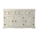 Ver imagem 4 de Aparador Buffet em Madeira 3 Portas 3 Gavetas 150 Cm Patina Branca Elliottiis