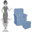 Ver imagem 4 de Poltrona de Amamentação com Balanço e Puff Suzí Azul Bebê/Branco - Phoenix Baby