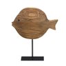 Escultura Decorativa Peixe Madeira e Metal 36cm Espressione - 1