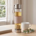 Ver imagem 3 de Garrafa de Vidro com Infusor de Chá 450ml Bege