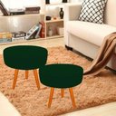 Ver imagem 2 de Puff Decorativo Lavinia Suede Pes Castanho Verde