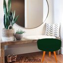 Ver imagem 3 de Puff Decorativo Lavinia Suede Pes Castanho Verde