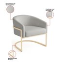 Ver imagem 3 de Poltrona Sala Decorativa Kit 2 Arielle Industrial Champanhe Sintético D03 - D’Rossi