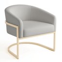 Ver imagem 5 de Poltrona Sala Decorativa Kit 2 Arielle Industrial Champanhe Sintético D03 - D’Rossi