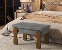 Ver imagem 1 de Puff, Banqueta, Recamier Captone Madri Pés de Madeira 0,70 Cor Cinza - Comprar Moveis em Casa