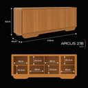 Ver mais imagens de Aparador Buffet 4 Portas com LED Arcus 218 cm Orgânico - Cedro