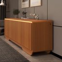 Ver imagem 3 de Aparador Buffet 4 Portas com LED Arcus 218 cm Orgânico - Cedro