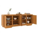 Ver imagem 7 de Aparador Buffet 4 Portas com LED Arcus 218 cm Orgânico - Cedro
