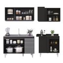 Ver imagem 6 de Armário de Cozinha Modulado de Canto Esquerdo 4 Peças Cp48 com Pia Inox Preto/cinza - Lumil Lumil Mó