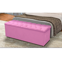Ver imagem 3 de Baú Calçadeira Guarda Volumes Recamier Quarto Estofado 140cm:suede Rosa