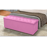 Baú Calçadeira Guarda Volumes Recamier Quarto Estofado 140cm:suede Rosa - 3