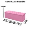 Baú Calçadeira Guarda Volumes Recamier Quarto Estofado 140cm:suede Rosa - 4
