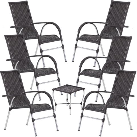 Cadeiras e Mesa Vênus Poltrona Fibra Sintética Decoração Festa Trama Original