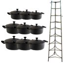 Ver imagem 1 de Jogo Caçarola de Silicone Preto T/F 16 ao 32cm e Paneleiro