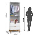 Ver imagem 3 de Guarda-Roupa 2 Portas 2 Gavetas Magia Branco