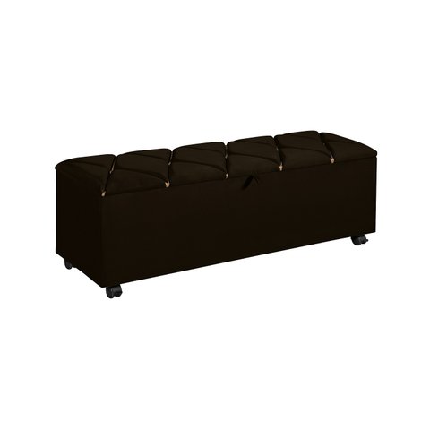 Recamier Detalhado Marrom P/ Quarto 85cm