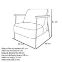 Ver mais imagens de Kit 2 Poltronas Decorativa Celeste Linho Bouclê Base de Ferro Preto - Pallazio Cor Bege