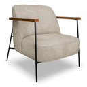 Ver imagem 5 de Kit 2 Poltronas Decorativa Celeste Linho Bouclê Base de Ferro Preto - Pallazio Cor Bege