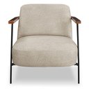 Ver imagem 2 de Kit 2 Poltronas Decorativa Celeste Linho Bouclê Base de Ferro Preto - Pallazio Cor Bege