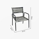 Ver imagem 3 de Conjunto 8 Poltronas Porã Junco Sintético Aço Preto com Braços para Jardim Varanda Jatobá