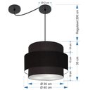 Ver imagem 2 de Lustre Sala de Jantar com Desvio Vivare Md-4397 Cúpula em Tecido 40cm Lustres Vivare Lustre para Sal