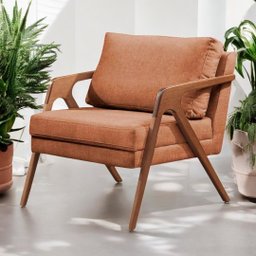 Poltrona Decorativa Mona Linho Sofisticado Pé Madeira Maciça - 4