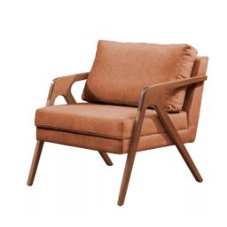Poltrona Decorativa Mona Linho Sofisticado Pé Madeira Maciça - 3