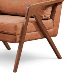 Poltrona Decorativa Mona Linho Sofisticado Pé Madeira Maciça - 7